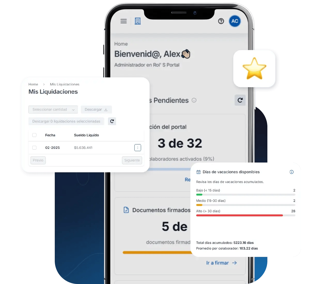 Mockup Portal de Colaboradores Mobile