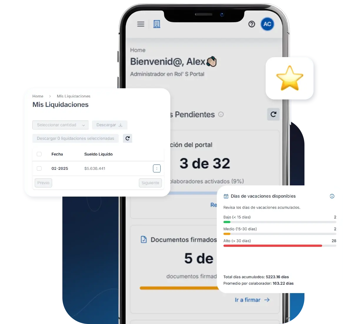 Mockup Portal de Colaboradores Mobile